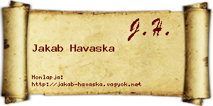 Jakab Havaska névjegykártya
